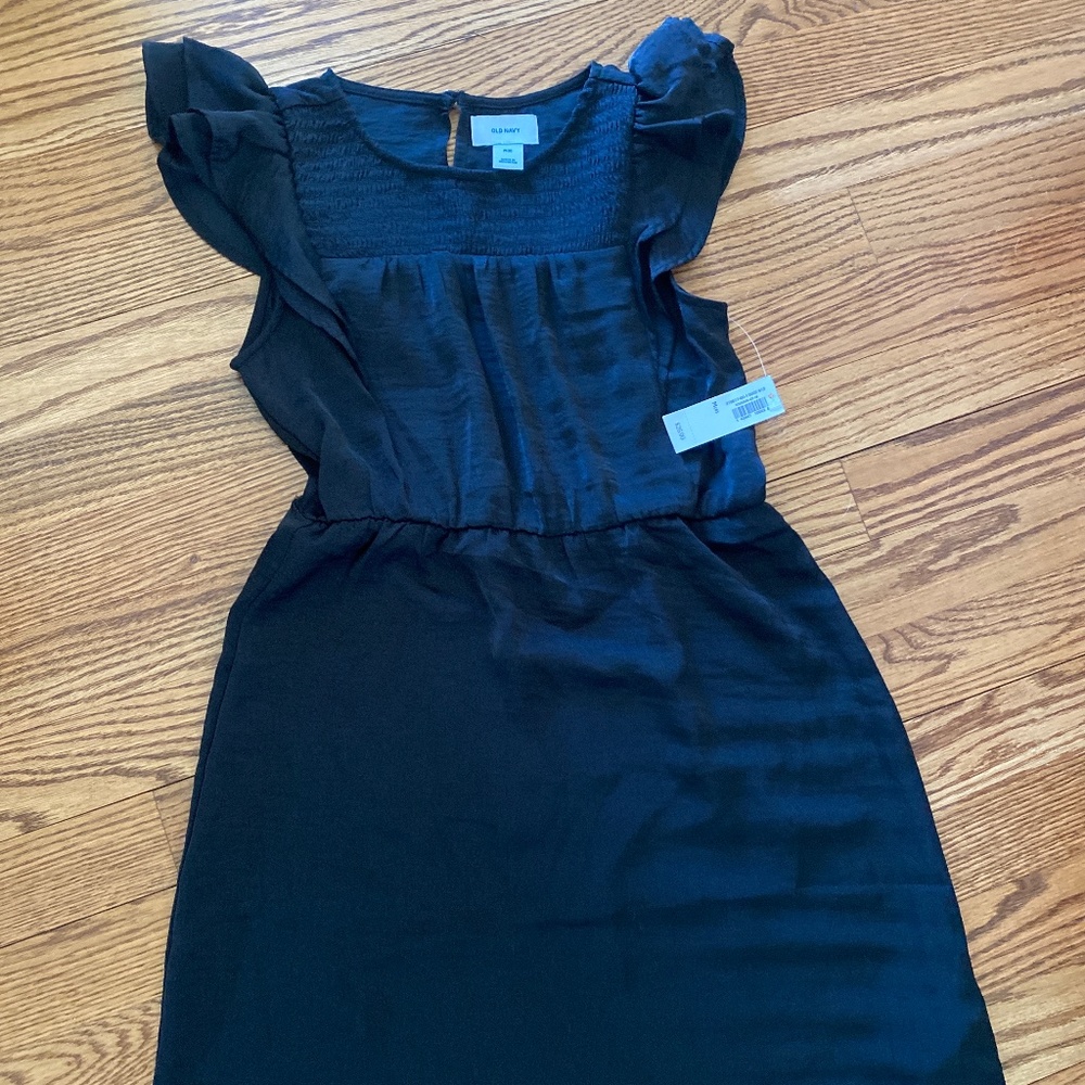 Black flutter sleeve dress